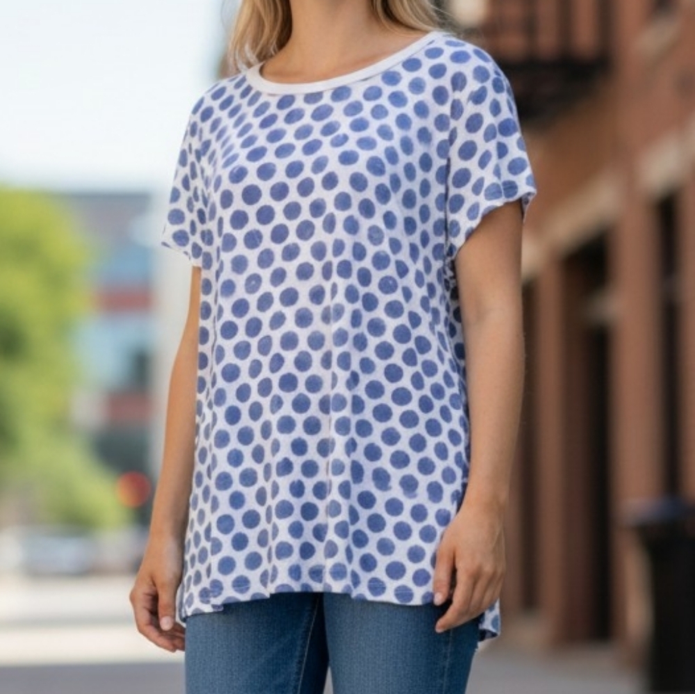GAP Blue Polka Dot Short Sleeve Tee 6972